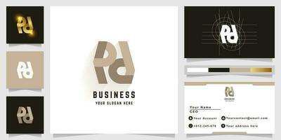 Letter pd or Rd monogram logo with business card design vector