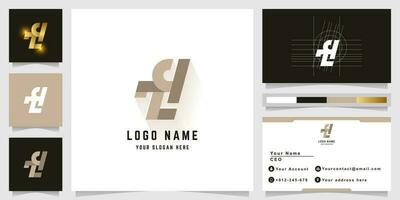 Letter Zq or ZY monogram logo with business card design vector