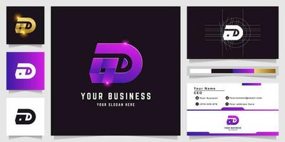 Letter aD or GD monogram logo with business card design vector