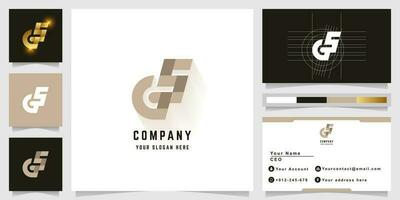 Letter GS or G5 monogram logo with business card design vector