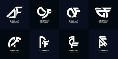 Collection letter AF or A monogram logo template design vector