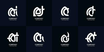 Collection letter A or Ad monogram logo design vector