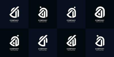 Collection letter Aa or AB monogram logo design vector