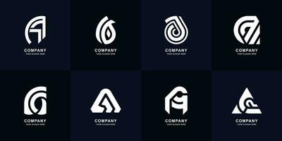 Collection letter A or AA monogram logo design vector