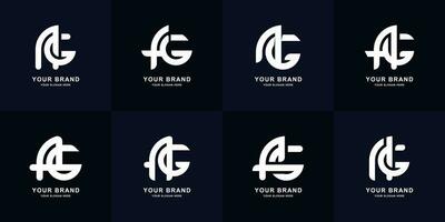 Collection letter A or AG monogram logo design vector