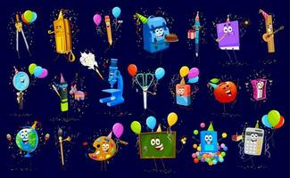 Birthday holiday celebration, cartoon characters vector