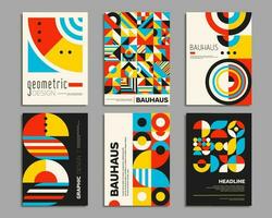 Bauhaus posters with geometric abstract patterns vector