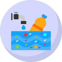 diseño de icono de vector de contaminación de agua