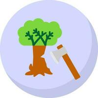 Tree cutting Vector Icon Design