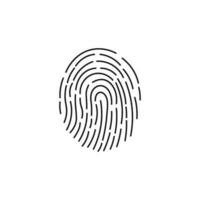 Hand drawn finger print fingerprint lock secure security logo vector