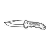 Hand drawn kids drawing Vector illustration Folding Tactical Knife flat cartoon isolated