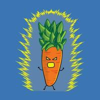 vector illustration funny carrot cosplay dragon ball z kakarot Mascot Character children cartoon clipart