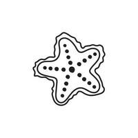 Hand drawn Kids drawing Cartoon Cute Sea star Vector Illustration Isolated on White Background