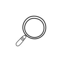 Hand drawn Kids drawing Cartoon Vector illustration magnifying glass icon Isolated on White Background