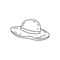 Hand drawn Kids drawing Cartoon Vector illustration cute straw hat icon Isolated on White Background