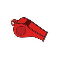 kids drawing Vector illustration red whistle flat cartoon isolated