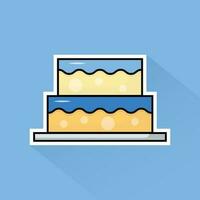 Illustration Vector of Blue Cake in Flat Design