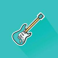 Illustration of Egg Blue Electric Guitar in Flat Design vector