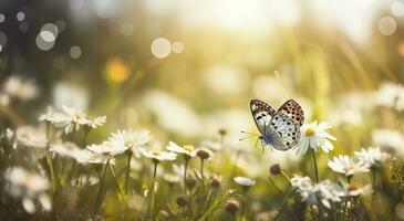 resumen naturaleza primavera antecedentes. primavera flor y mariposa, generar ai foto