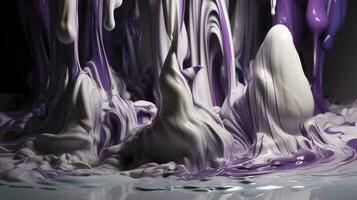 purple paint splashed onto a white background, in the style of organic and flowing forms, photobashing, soft and dreamy atmosphere, generate ai photo