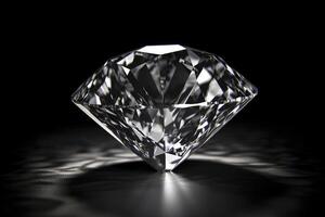 Diamond on black background. image. photo