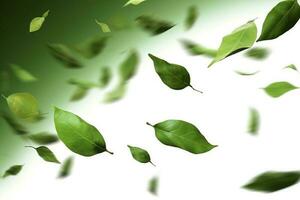 Green basil leaves with Clipping paths, full depth of field. Fresh red basil herb leaves isolated on white background. Purple Dark Opal Basil. Focus stacking, generate ai photo