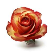 Fresh beautiful rose isolated on white background with clipping pat, generate ai photo