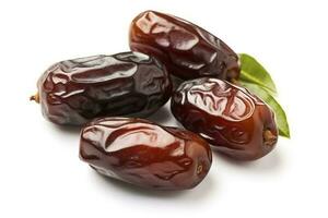 Dates fruit isolated on a white background, generate ai photo