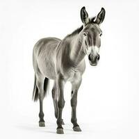 Donkey isolated on white background, generate ai photo