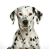 Beauty dalmatian dog, isolated on white background, generate ai photo