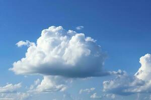 mundo ambiente día concepto. azul cielo con blanco nubes, generar ai foto