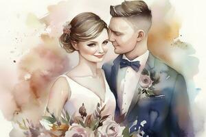 Painting From Photo, Wedding illustration, Custom wedding portrait From Photo, Custom Couple Portrait Watercolor, generate ai photo