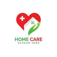 Home care logo design vector illustration.