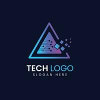 Abstract Data tech logo design vector template.