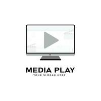 Media play logo computer design vector template