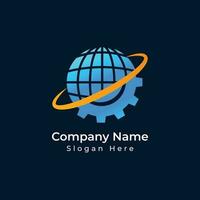 World gear company logo design vector template