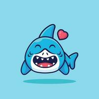 Cute shark mascot cartoon vector illustration