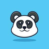 linda panda cabeza vector ilustración aislado