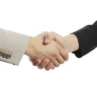 Handshake isolated on white background, generate ai photo