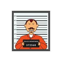 kids drawing Vector illustration Prisoner and Mugshot flat cartoon isolated