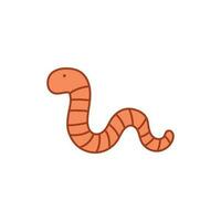 Kids drawing Cartoon Vector illustration cute worm icon Isolated on White Background