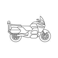 Hand drawn kids drawing Vector illustration police motorcycle flat cartoon isolated