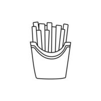 Hand drawn Kids drawing Cartoon Vector illustration french fries icon Isolated on White Background