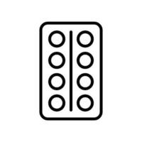 Blisters, tablets strip icon in line style design isolated on white background. Editable stroke. vector