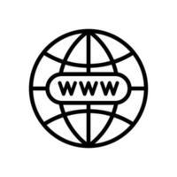 Internet globe, WWW, world wide web, go to web concept icon in line style design isolated on white background. Editable stroke. vector