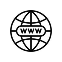 Internet globe, WWW, world wide web, go to web concept icon in line style design isolated on white background. Editable stroke. vector