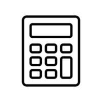 Calculator icon in line style design isolated on white background. Editable stroke. vector