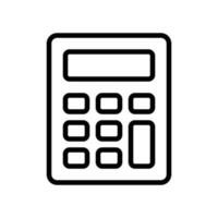 Calculator icon in line style design isolated on white background. Editable stroke. vector