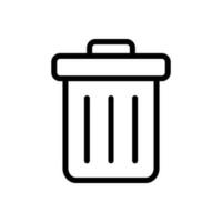Trash can, delete sign icon in line style design isolated on white background. Editable stroke. vector