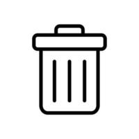 Trash can, delete sign icon in line style design isolated on white background. Editable stroke. vector